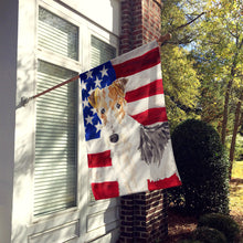 Load image into Gallery viewer, Patriotic USA Fox Terrier Flag Canvas House Size CK1707CHF