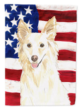 Load image into Gallery viewer, Patriotic USA White Collie Garden Flag - Outdoor Decorative Yard Flag CK1708GF