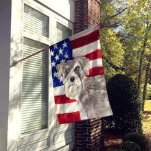 Load image into Gallery viewer, Patriotic USA Schnauzer #1 Flag Canvas House Size CK1718CHF