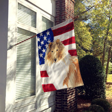 Load image into Gallery viewer, Patriotic USA Rough Collie Flag Canvas House Size CK1719CHF