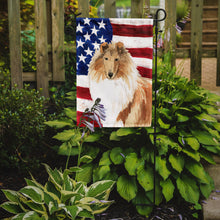 Load image into Gallery viewer, Patriotic USA Rough Collie Garden Flag - Outdoor Decorative Yard Flag CK1719GF