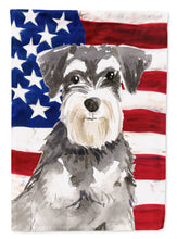 Load image into Gallery viewer, Patriotic USA Schnauzer #2 Flag Canvas House Size CK1722CHF