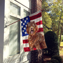 Load image into Gallery viewer, Patriotic USA Labradoodle Flag Canvas House Size CK1726CHF