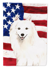 Load image into Gallery viewer, Patriotic USA Japanese Spitz Flag Canvas House Size CK1727CHF