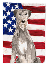 Load image into Gallery viewer, Patriotic USA Irish Wolfhound Flag Canvas House Size CK1728CHF