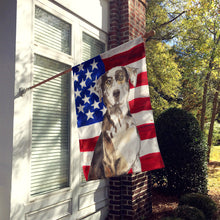 Load image into Gallery viewer, Patriotic USA Catahoula Leopard Dog Flag Canvas House Size CK1734CHF