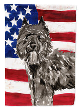 Load image into Gallery viewer, Patriotic USA Bouvier des Flandres Flag Canvas House Size CK1737CHF