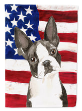 Load image into Gallery viewer, Patriotic USA Boston Terrier Flag Canvas House Size CK1738CHF