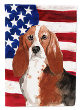 Load image into Gallery viewer, Patriotic USA Basset Hound Flag Canvas House Size CK1742CHF