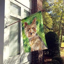 Load image into Gallery viewer, Shamrocks Yorkie Yorkshire Terrier Flag Canvas House Size CK1780CHF