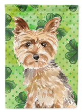 Load image into Gallery viewer, Shamrocks Yorkie Yorkshire Terrier Garden Flag - Outdoor Decorative Yard Flag CK1780GF