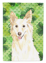 Load image into Gallery viewer, Shamrocks White Collie Flag Canvas House Size CK1782CHF