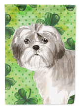 Load image into Gallery viewer, Shamrocks Shih Tzu Puppy Flag Canvas House Size CK1788CHF