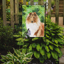 Load image into Gallery viewer, Shamrocks Rough Collie Garden Flag - Outdoor Decorative Yard Flag CK1793GF