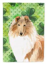 Load image into Gallery viewer, Shamrocks Rough Collie Garden Flag - Outdoor Decorative Yard Flag CK1793GF