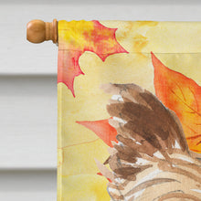 Load image into Gallery viewer, Fall Leaves Yorkie Yorkshire Terrier Flag Canvas House Size CK1817CHF