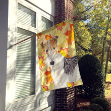 Load image into Gallery viewer, Fall Leaves Fox Terrier Flag Canvas House Size CK1818CHF