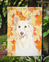 Load image into Gallery viewer, Fall Leaves White Collie Garden Flag - Outdoor Decorative Yard Flag CK1819GF