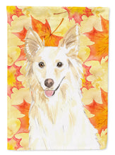 Load image into Gallery viewer, Fall Leaves White Collie Garden Flag - Outdoor Decorative Yard Flag CK1819GF