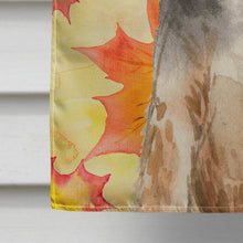 Load image into Gallery viewer, Fall Leaves Welsh Terrier Flag Canvas House Size CK1821CHF