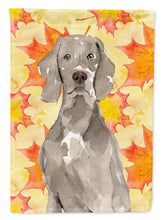 Load image into Gallery viewer, Fall Leaves Weimaraner Flag Canvas House Size CK1822CHF