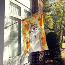 Load image into Gallery viewer, Fall Leaves Siberian Husky Flag Canvas House Size CK1824CHF