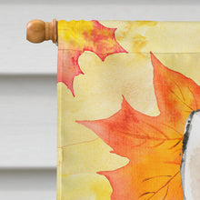 Load image into Gallery viewer, Fall Leaves Siberian Husky Flag Canvas House Size CK1824CHF