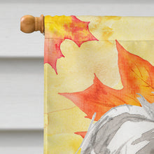 Load image into Gallery viewer, Fall Leaves Shih Tzu Puppy Flag Canvas House Size CK1825CHF