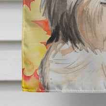 Load image into Gallery viewer, Fall Leaves Shih Tzu Flag Canvas House Size CK1826CHF
