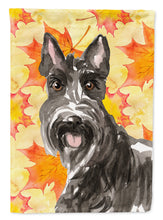 Load image into Gallery viewer, Fall Leaves Scottish Terrier Flag Canvas House Size CK1828CHF