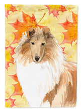 Load image into Gallery viewer, Fall Leaves Rough Collie Garden Flag - Outdoor Decorative Yard Flag CK1830GF