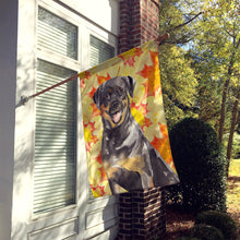 Load image into Gallery viewer, Fall Leaves Rottweiler Flag Canvas House Size CK1831CHF