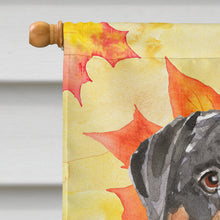 Load image into Gallery viewer, Fall Leaves Rottweiler Flag Canvas House Size CK1831CHF