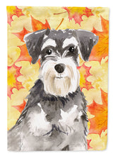 Load image into Gallery viewer, Fall Leaves Schnauzer #2 Flag Canvas House Size CK1833CHF