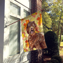Load image into Gallery viewer, Fall Leaves Labradoodle Flag Canvas House Size CK1837CHF