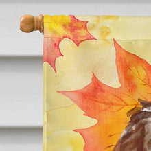Load image into Gallery viewer, Fall Leaves Labradoodle Flag Canvas House Size CK1837CHF