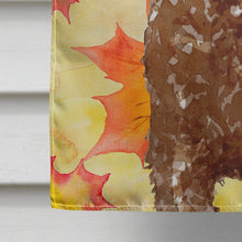 Load image into Gallery viewer, Fall Leaves Labradoodle Flag Canvas House Size CK1837CHF