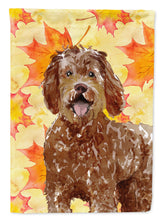 Load image into Gallery viewer, Fall Leaves Labradoodle Garden Flag - Outdoor Decorative Yard Flag CK1837GF