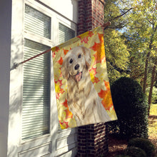 Load image into Gallery viewer, Fall Leaves Golden Retriever Flag Canvas House Size CK1841CHF