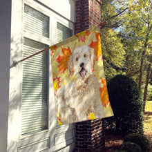 Load image into Gallery viewer, Fall Leaves Goldendoodle Flag Canvas House Size CK1842CHF