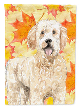 Load image into Gallery viewer, Fall Leaves Goldendoodle Flag Canvas House Size CK1842CHF