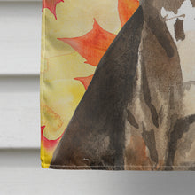 Load image into Gallery viewer, Fall Leaves Catahoula Leopard Dog Flag Canvas House Size CK1845CHF