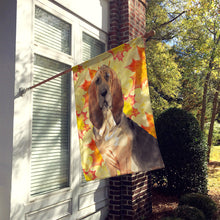 Load image into Gallery viewer, Fall Leaves Bloodhound Flag Canvas House Size CK1850CHF