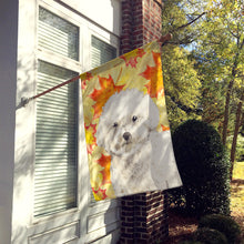 Load image into Gallery viewer, Fall Leaves Bichon Frise Flag Canvas House Size CK1851CHF