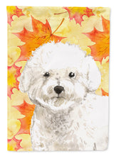 Load image into Gallery viewer, Fall Leaves Bichon Frise Flag Canvas House Size CK1851CHF