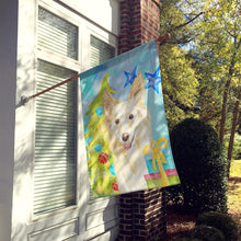 Load image into Gallery viewer, Christmas Tree White Collie Flag Canvas House Size CK1856CHF