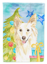 Load image into Gallery viewer, Christmas Tree White Collie Flag Canvas House Size CK1856CHF