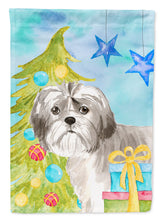 Load image into Gallery viewer, Christmas Tree Shih Tzu Puppy Flag Canvas House Size CK1862CHF