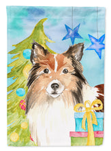 Load image into Gallery viewer, Christmas Tree Sheltie Flag Canvas House Size CK1864CHF