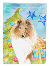 Load image into Gallery viewer, Christmas Tree Rough Collie Flag Canvas House Size CK1867CHF